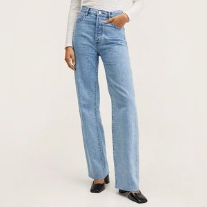 Mango Light Wash High Waist Wide Leg Nora Jeans